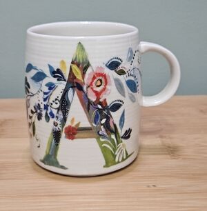 Anthropologie PETAL PALETTE MONOGRAM A Mug, Starla M Halfmann